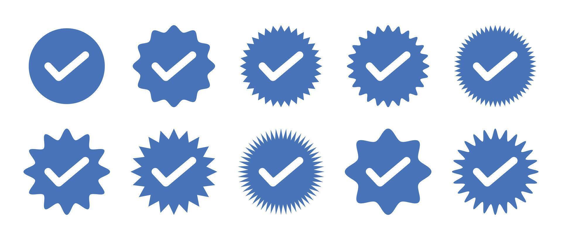 A set of blue check marks on a white background vector