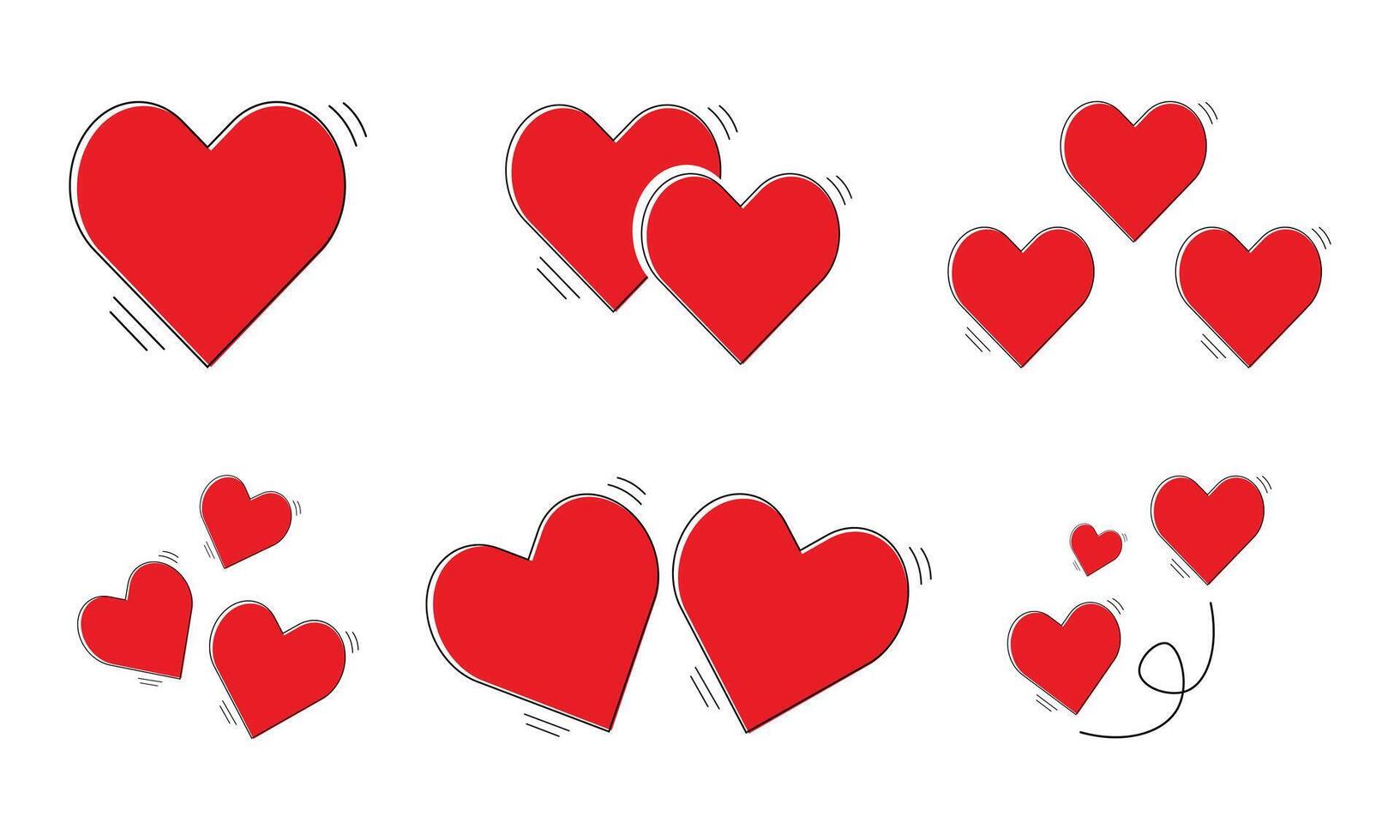 Heart shaped icons set illustration vector