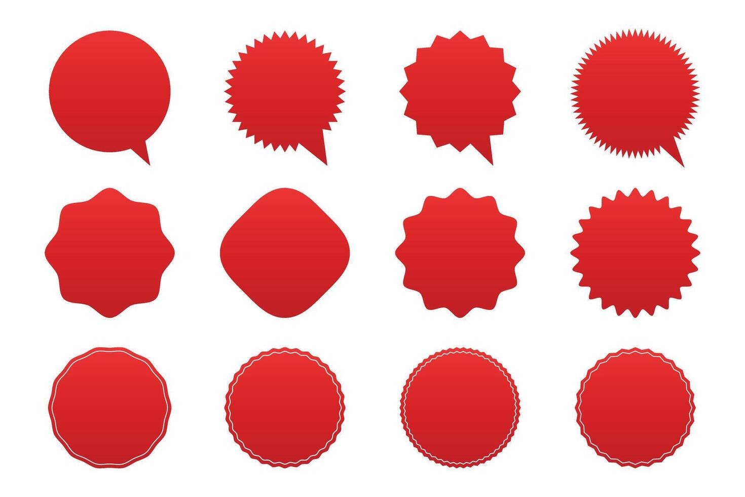 Red speech bubbles set vector