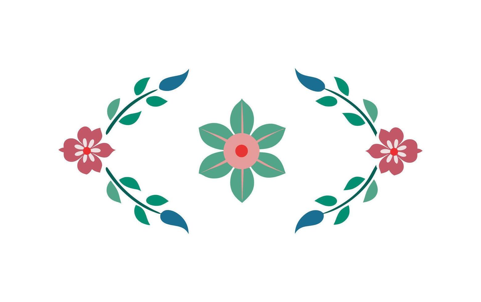Korean Flower Frame Minimal Traditional Design vector