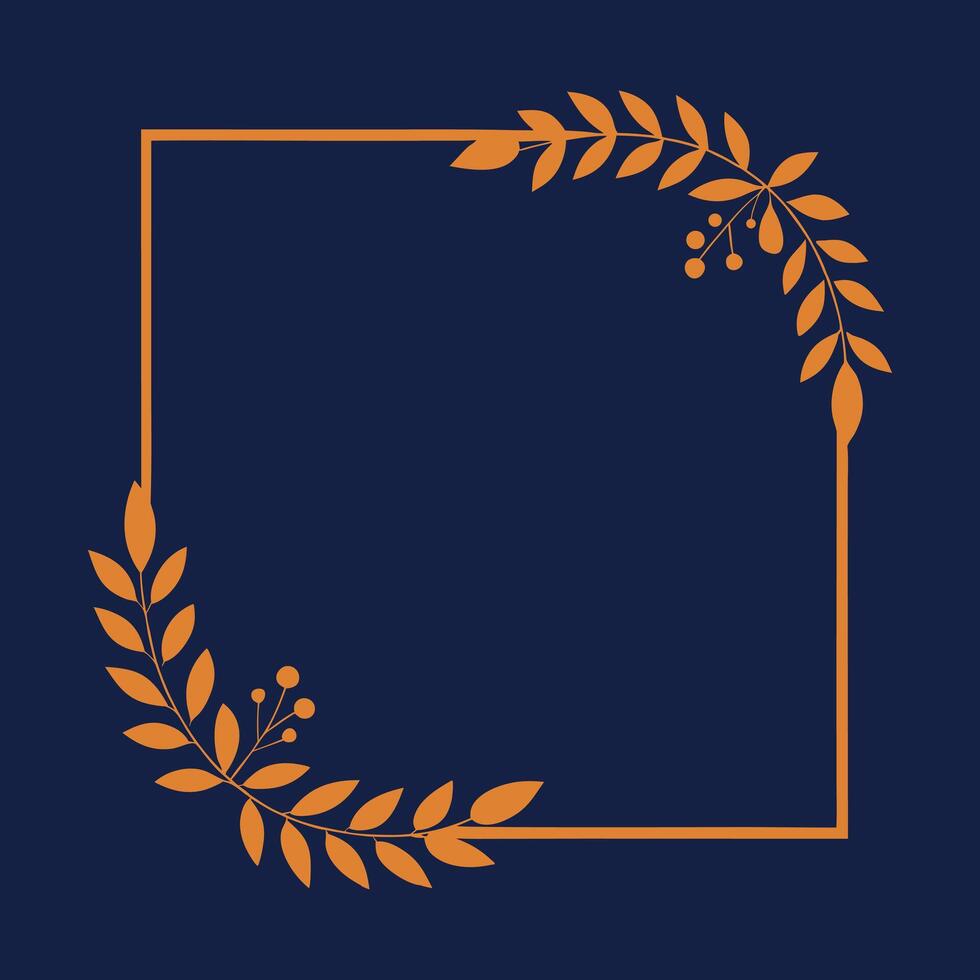 Modern Minimalist Corner Floral Frame Border vector