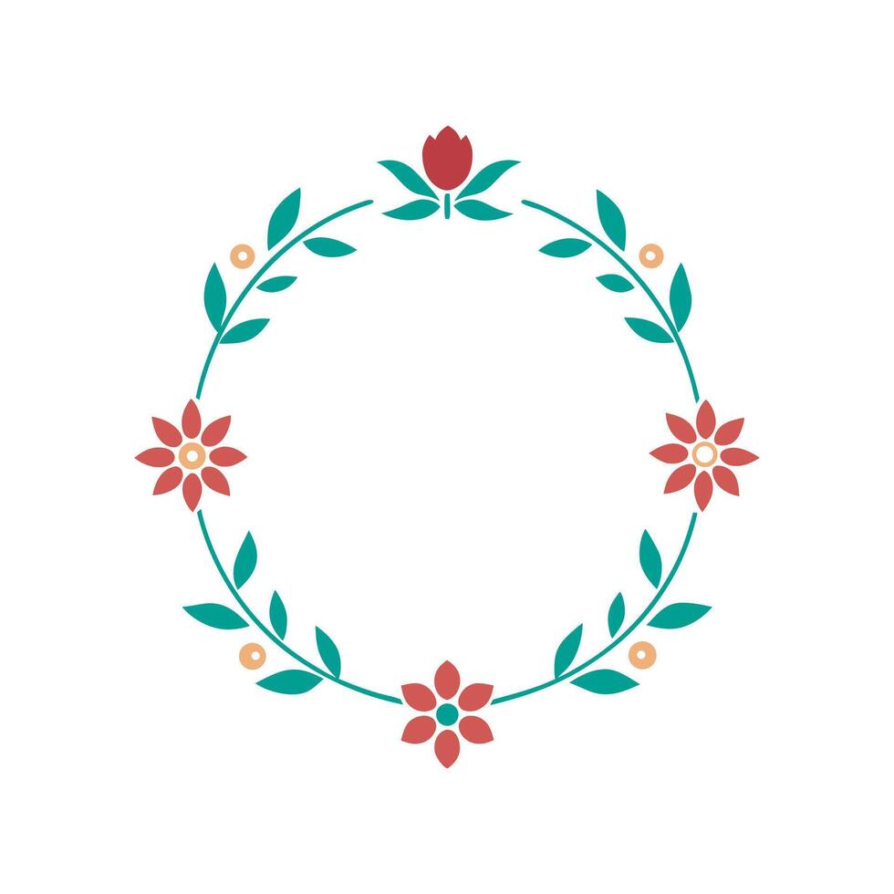 Korean Flower Frame Decorative Minimalist Art vector