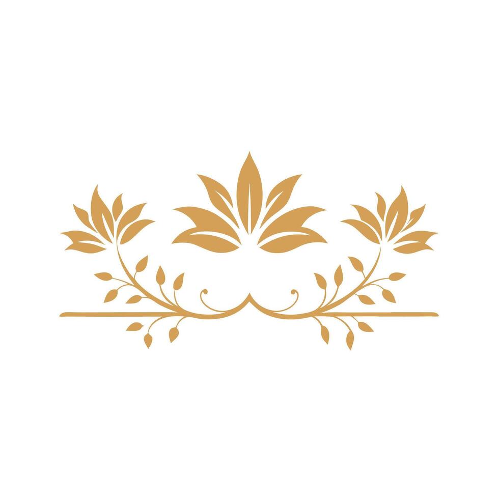 Elegant Gold Foil Floral Frame Decoration vector