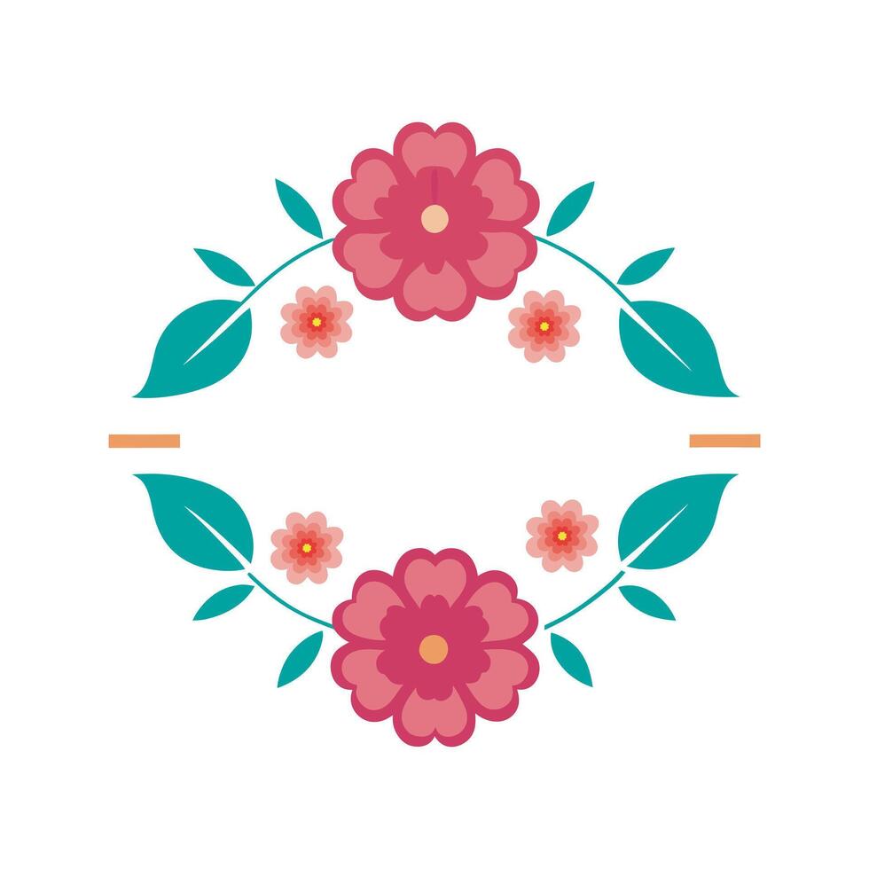 Corner Only Floral Frame Minimal Design vector