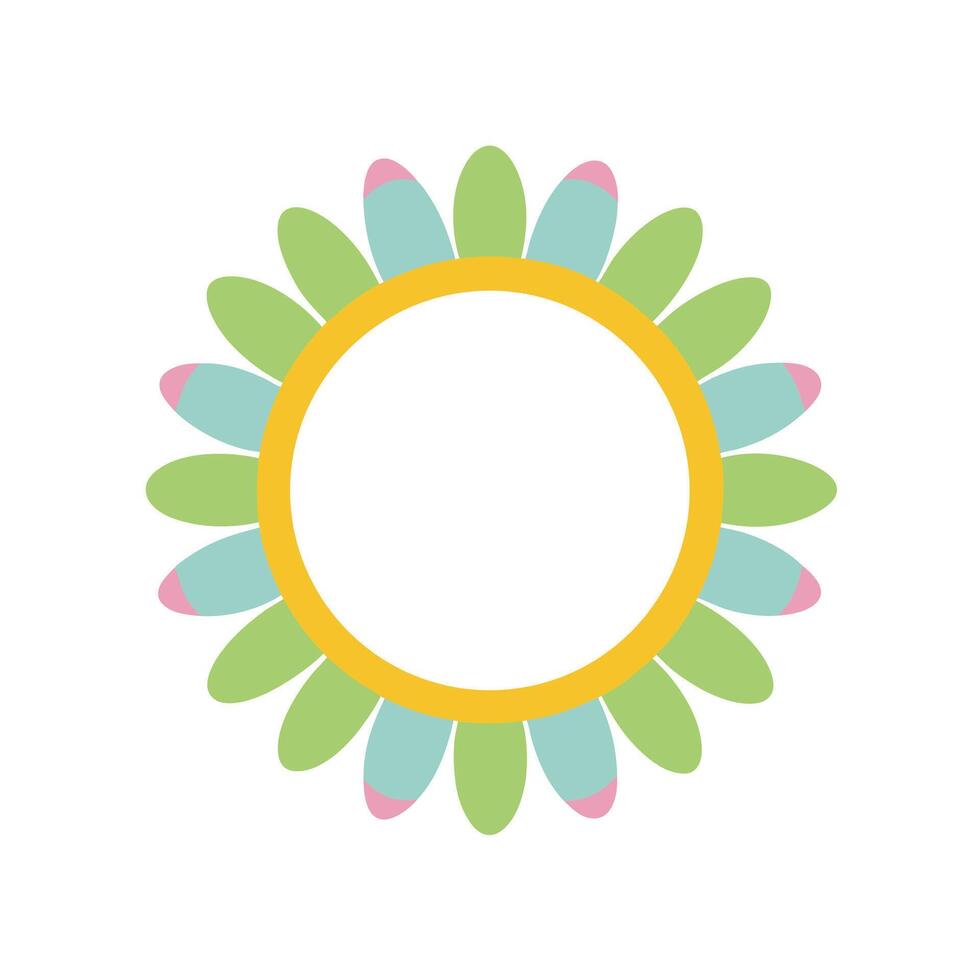 Daisy Circle Flower Frame Kids Theme vector