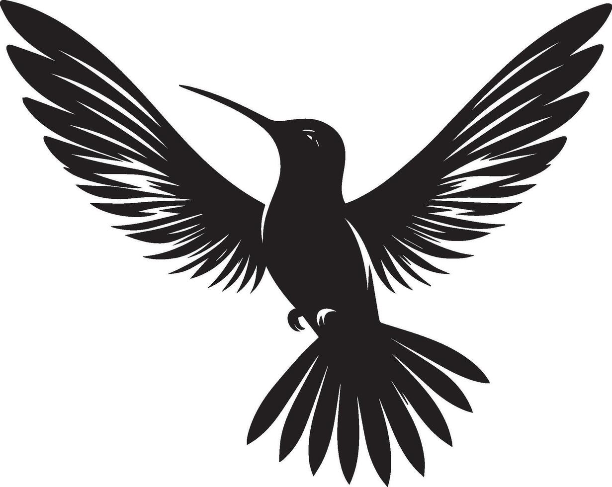 Small Hummingbird in flight silhouette vector