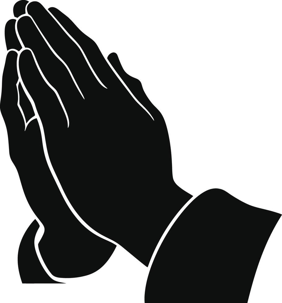 Praying hands silhouette image vector