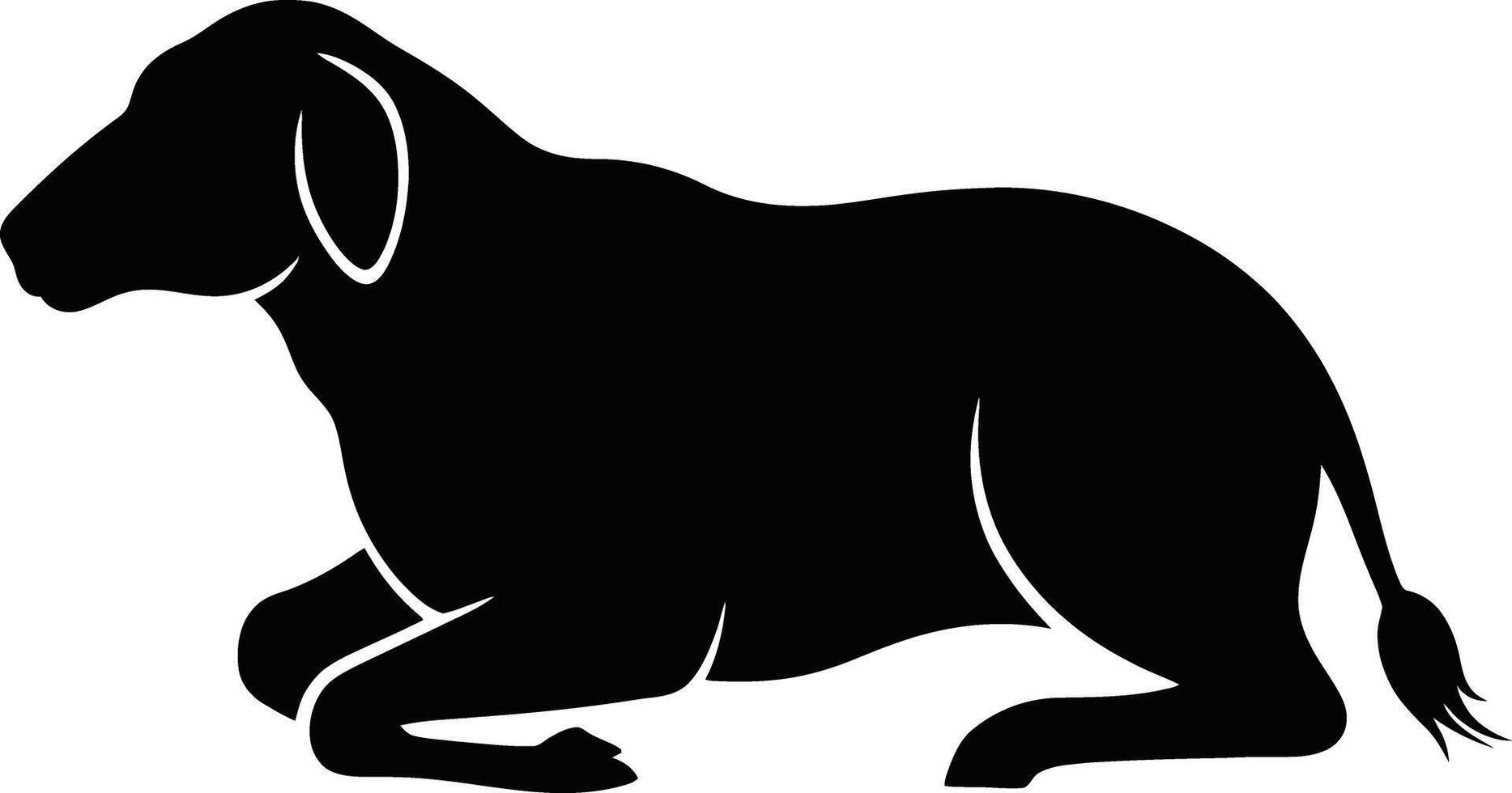 Resting lamb silhouette image vector