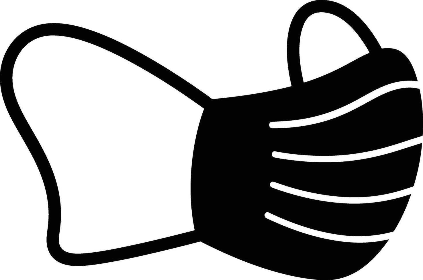 Simple line drawing of a protective face mask vector
