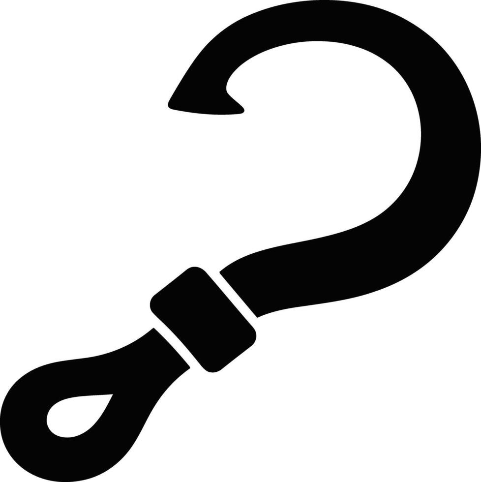 Simple fishing hook silhouette image vector