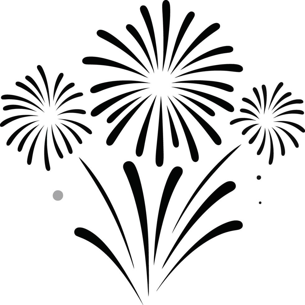 Fireworks display silhouette illustration vector
