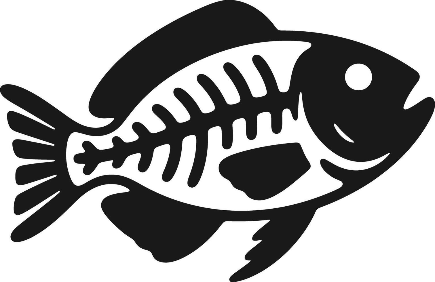 Stylized fish skeleton illustration vector
