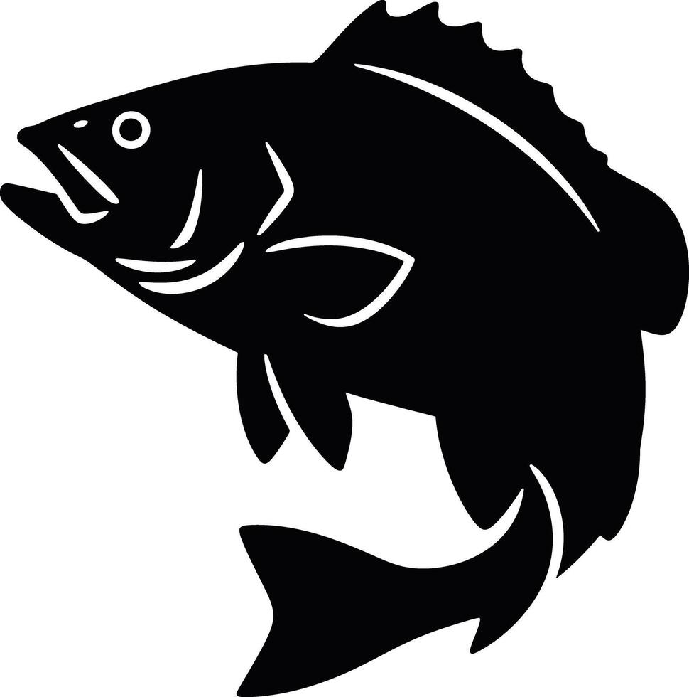 Silhouette of a leaping fish vector