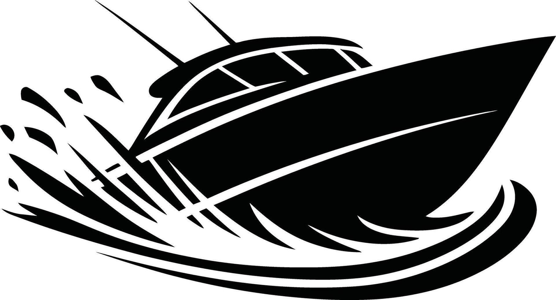 Fast motorboat silhouette in motion vector
