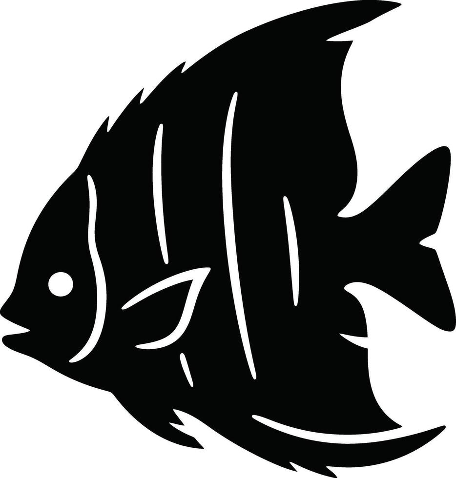 Stylized angelfish illustration silhouette vector