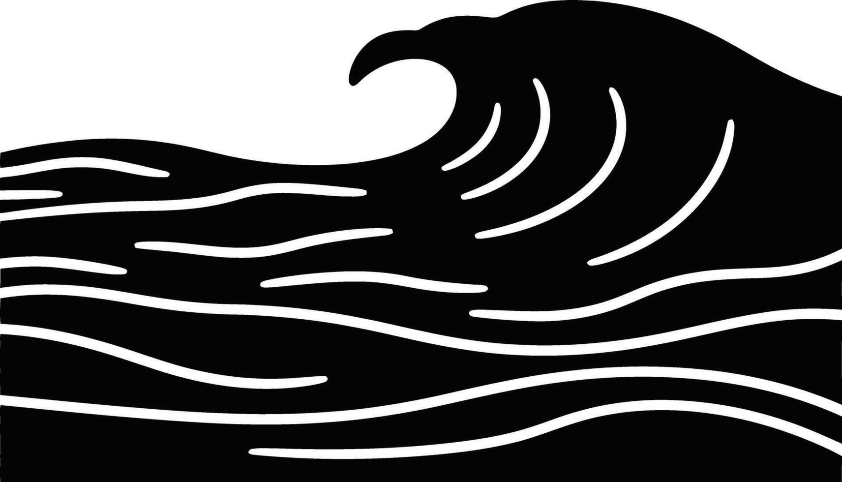 Stylized ocean wave graphic illustration vector