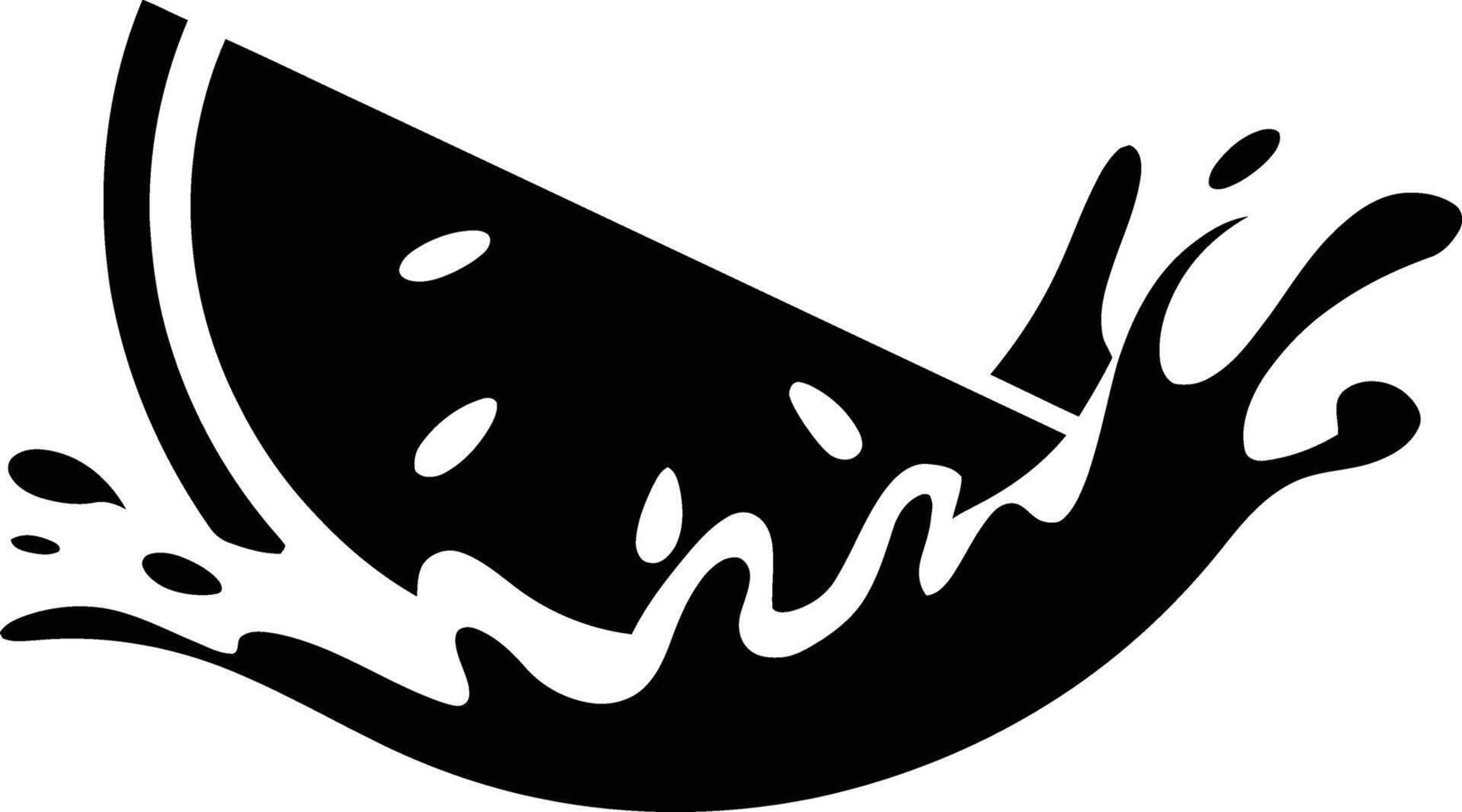 Refreshing watermelon slice silhouette splash vector