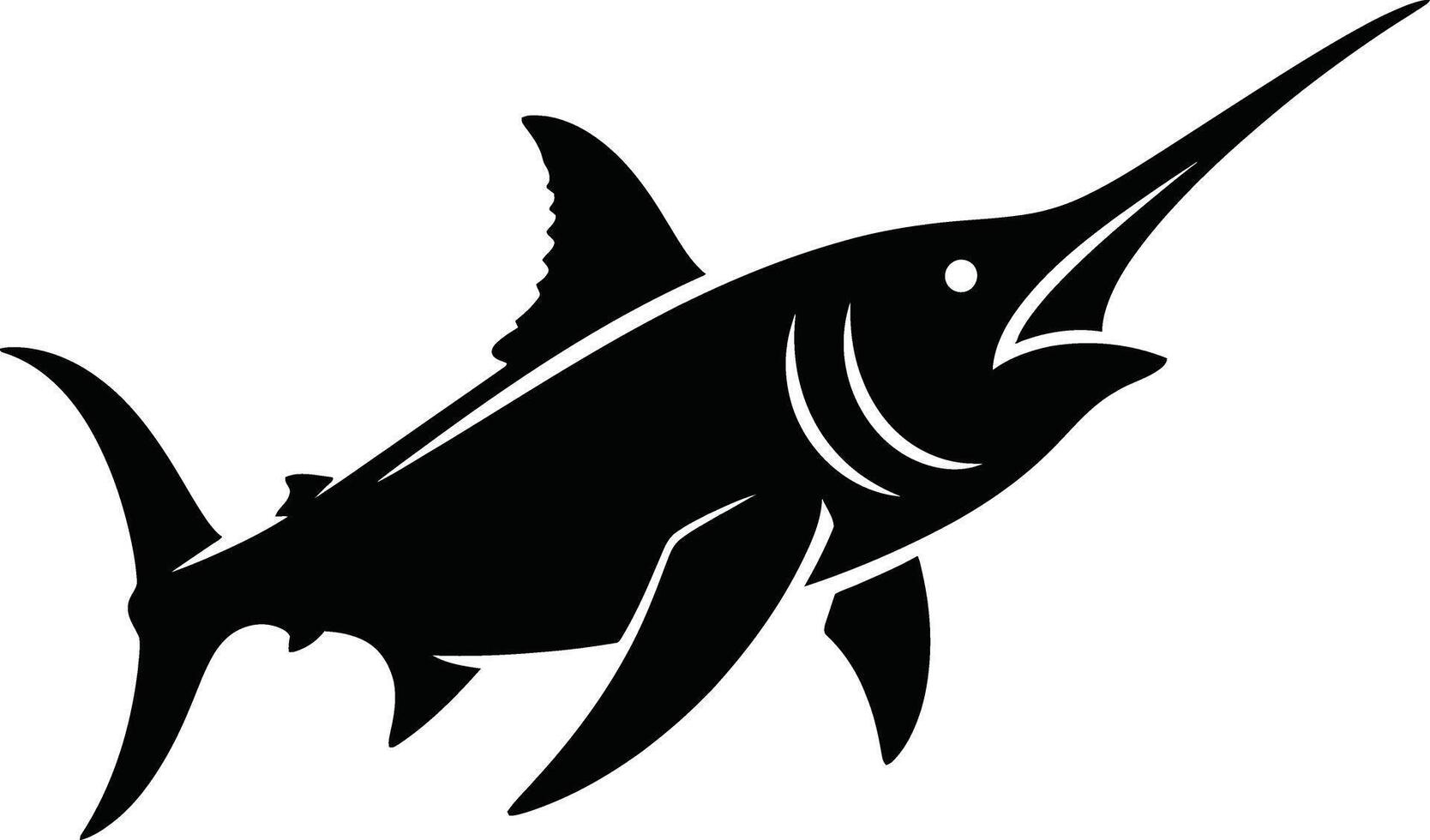 Stylized silhouette of a swordfish vector