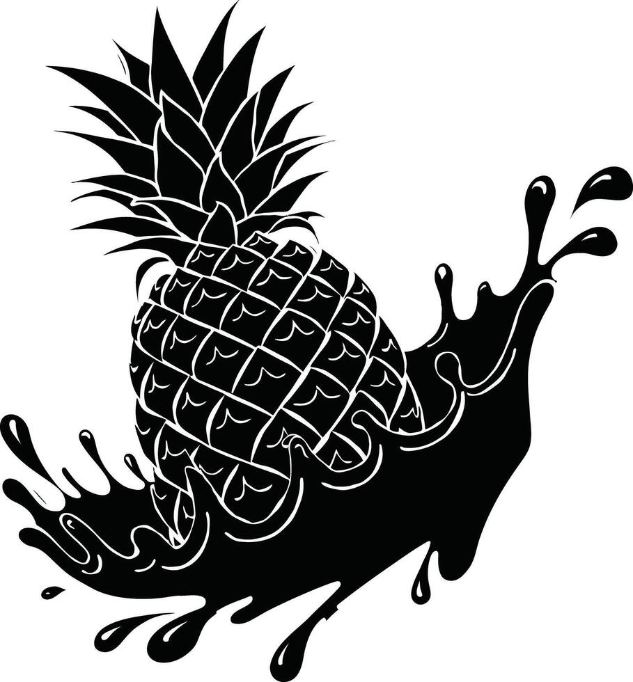 A Pineapple splash silhouette graphic design vector