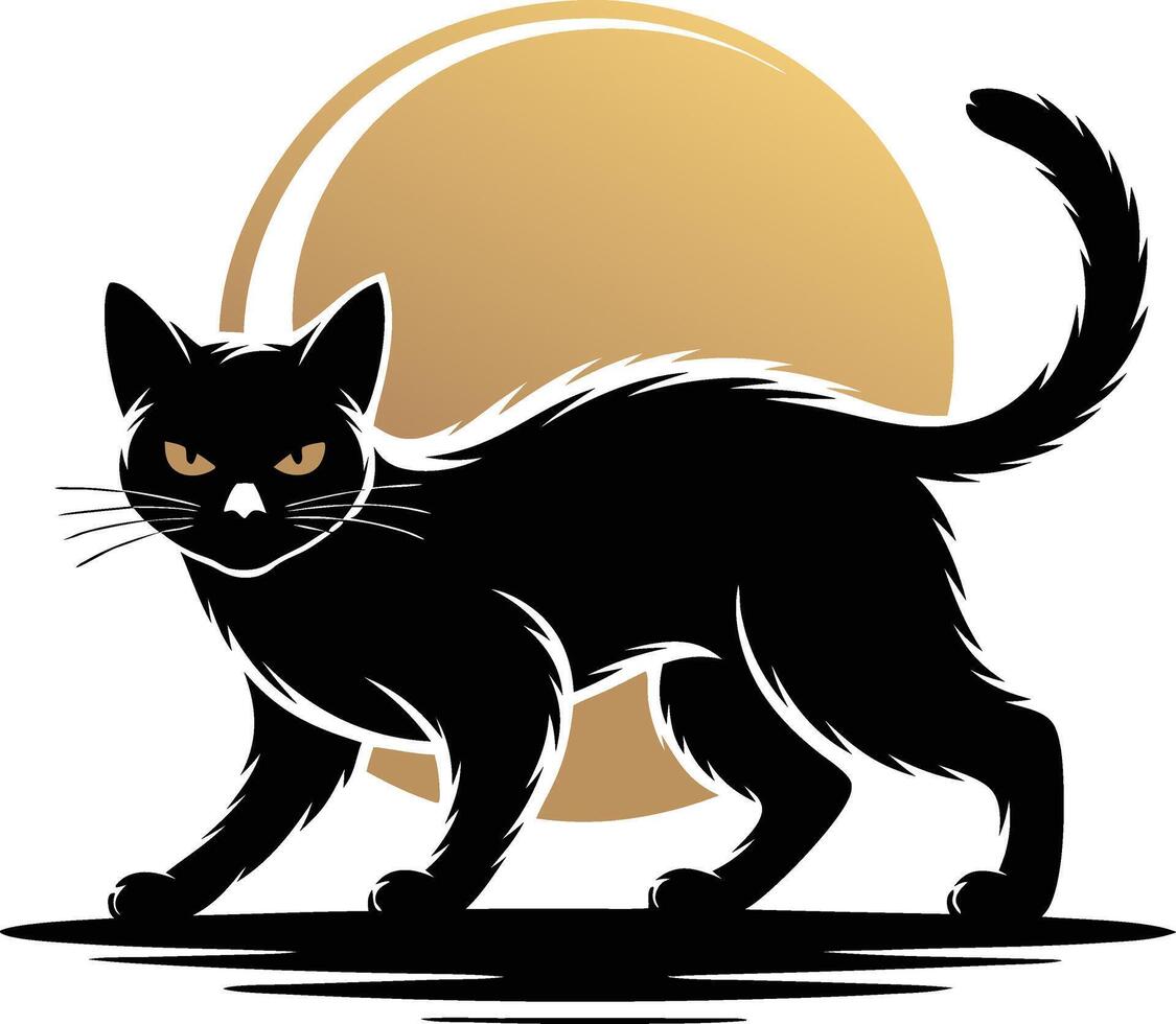 Black cat silhouette vector