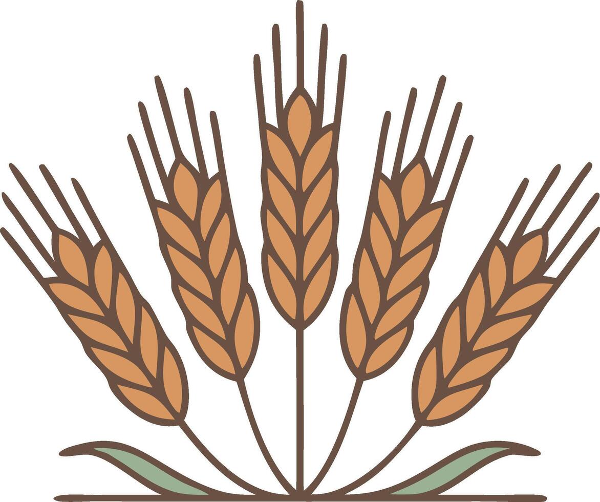 An illustration of a wheat field vector