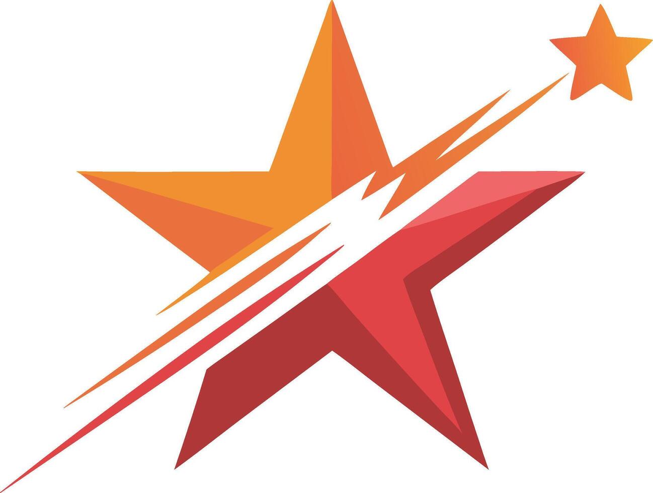 The logo for the star is orange and red vector