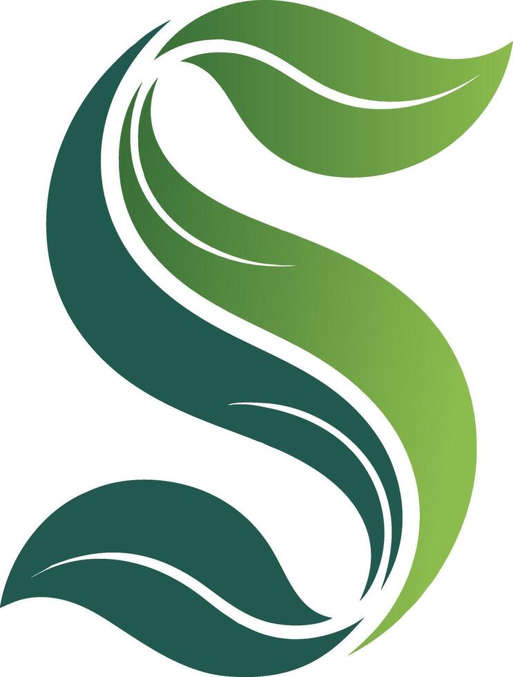 The logo for the company, which is made up of green leaves vector