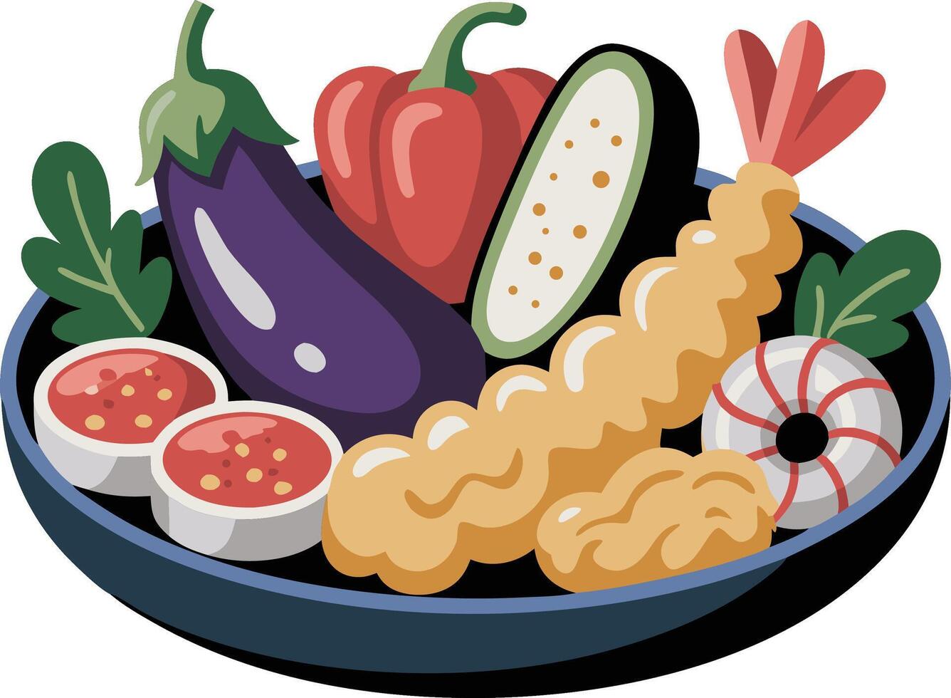 An illustration of a bowl of food vector
