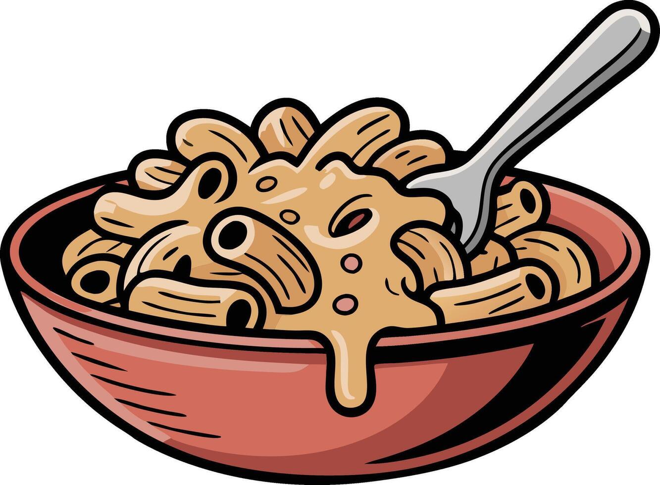 Pasta with sauce vector