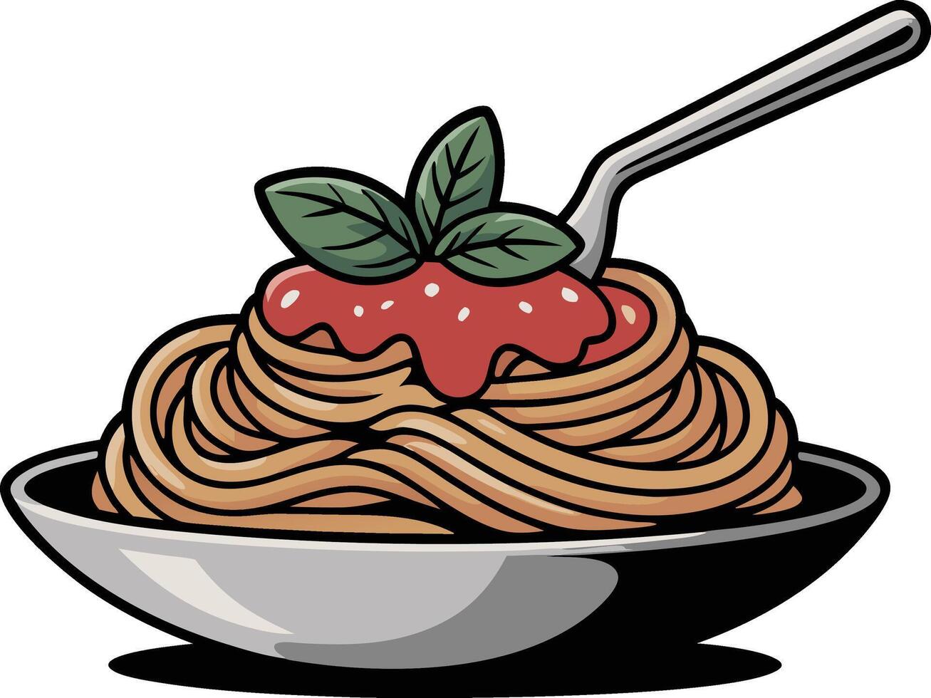 Spaghetti with tomato sauce vector