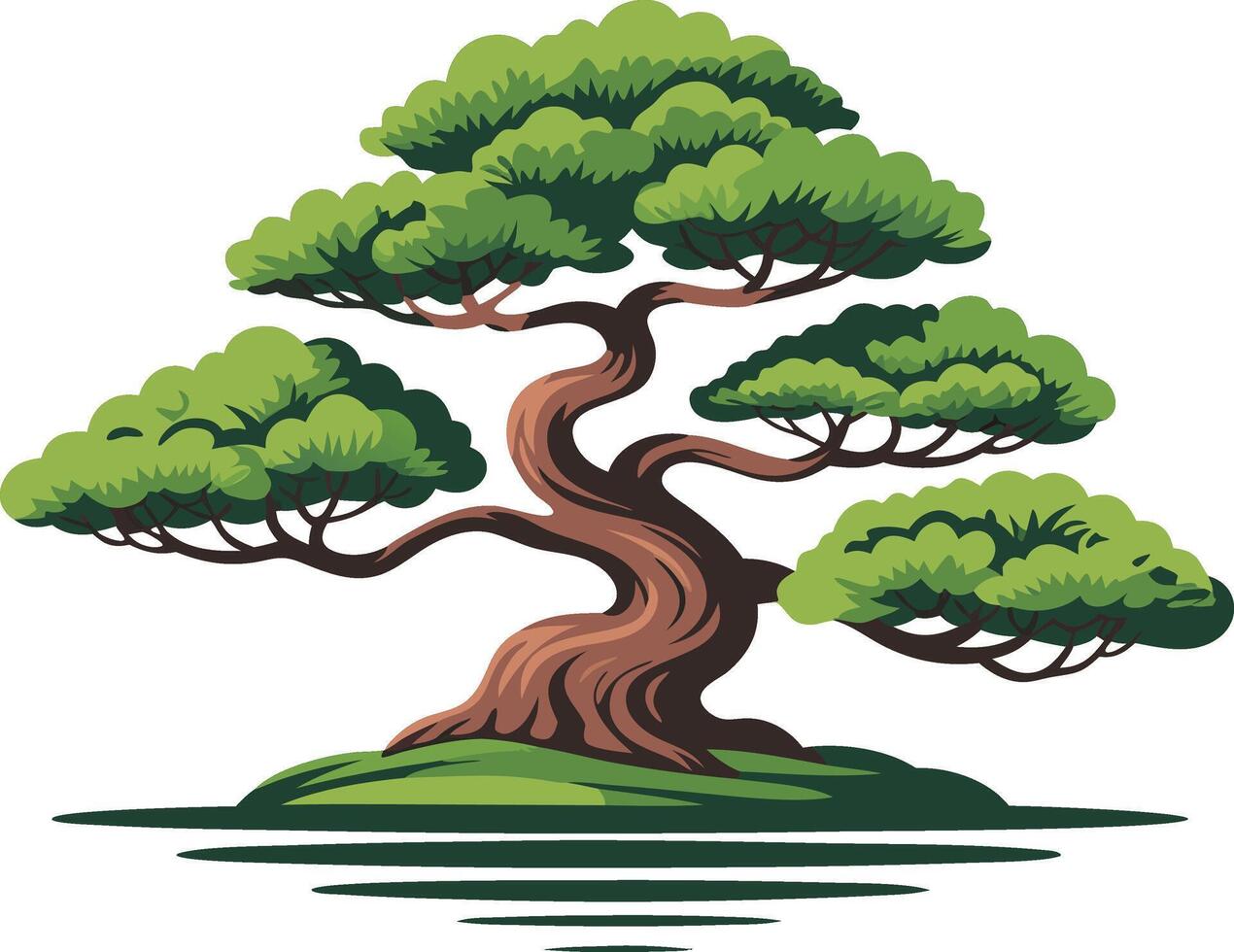 A bonsai tree on a small island vector