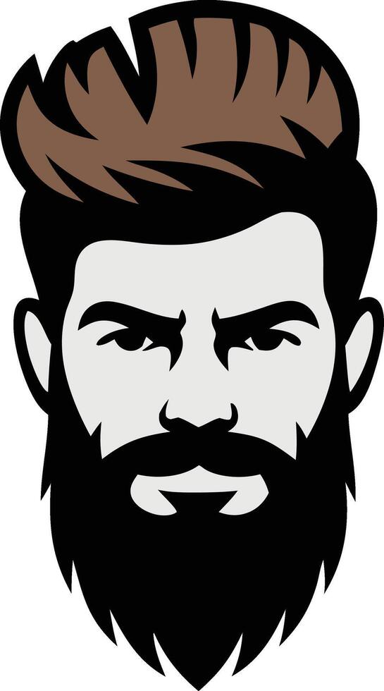 A bearded man with a beard and mustache vector
