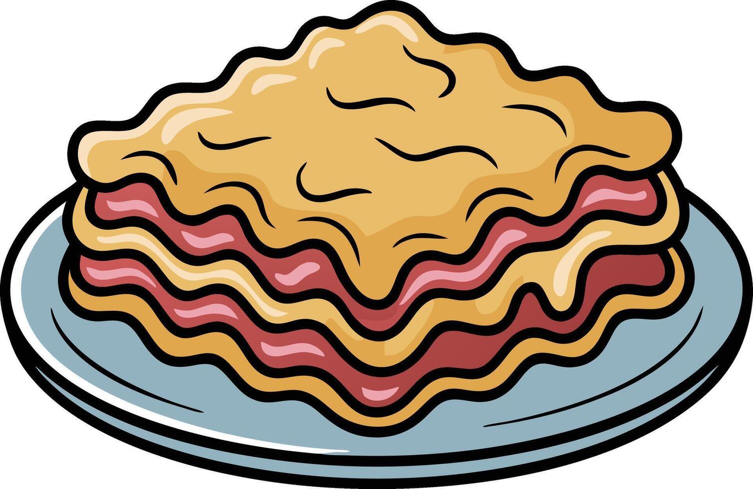 A slice of lasagna on a plate vector