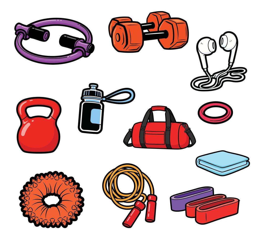 Fitness Equipment's set vector