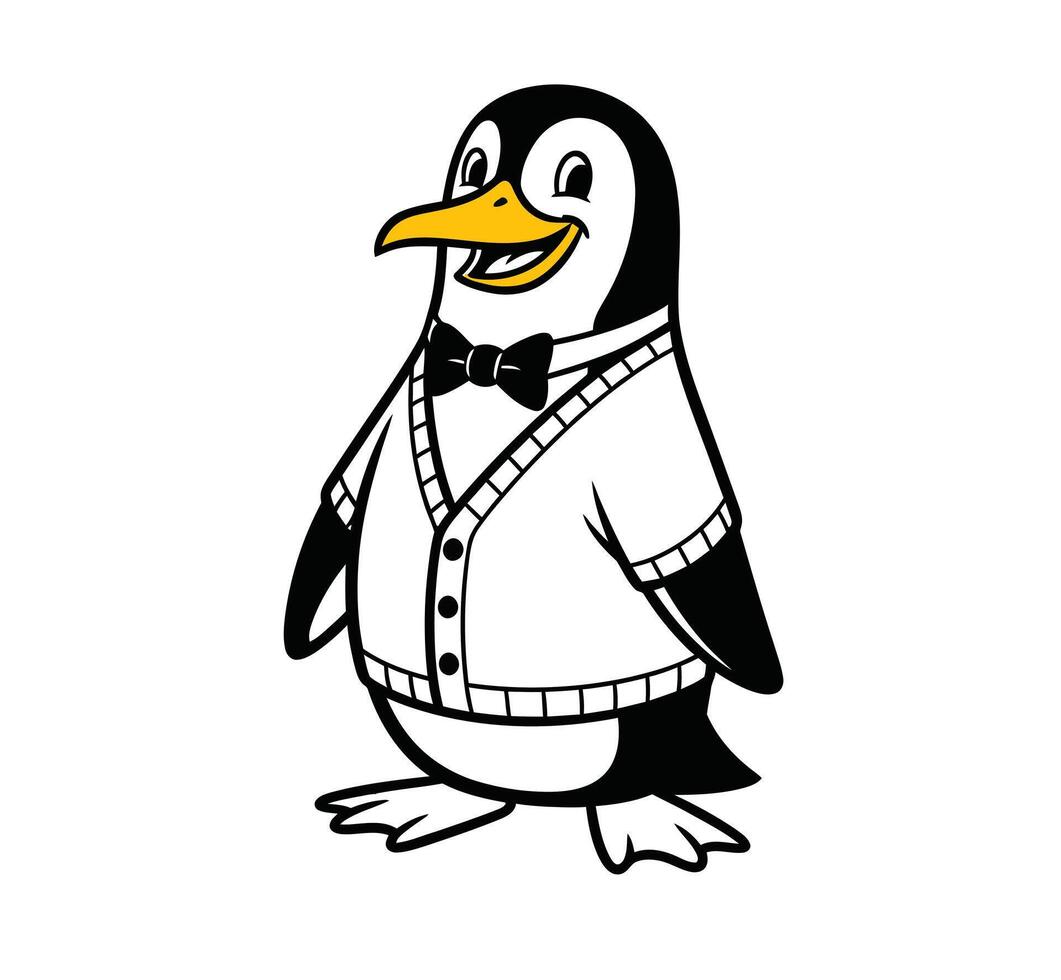 A penguin wearing a shirt and tie vector