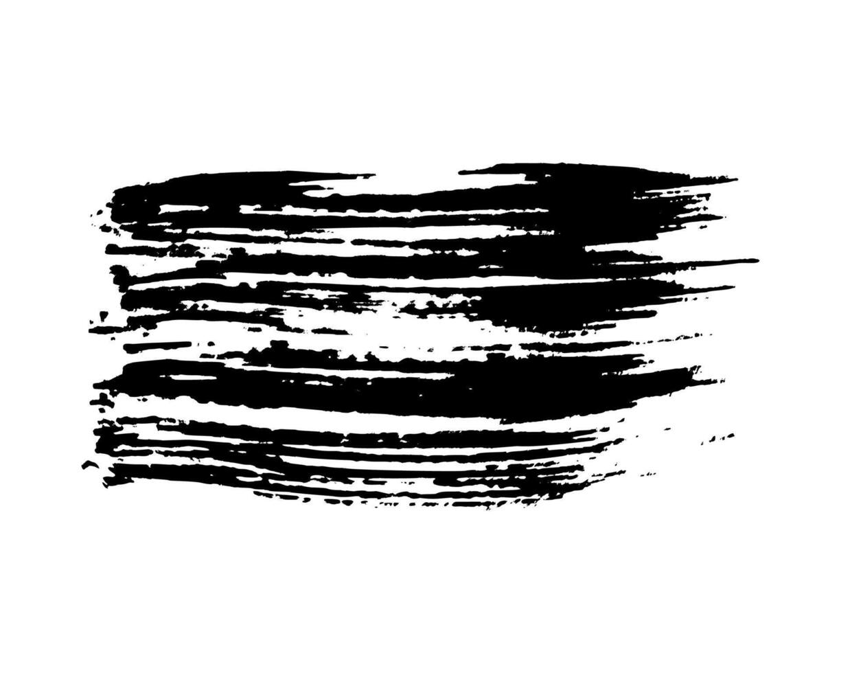 Black brush stroke. Hand drawn ink spot isolated on white . illustration vector