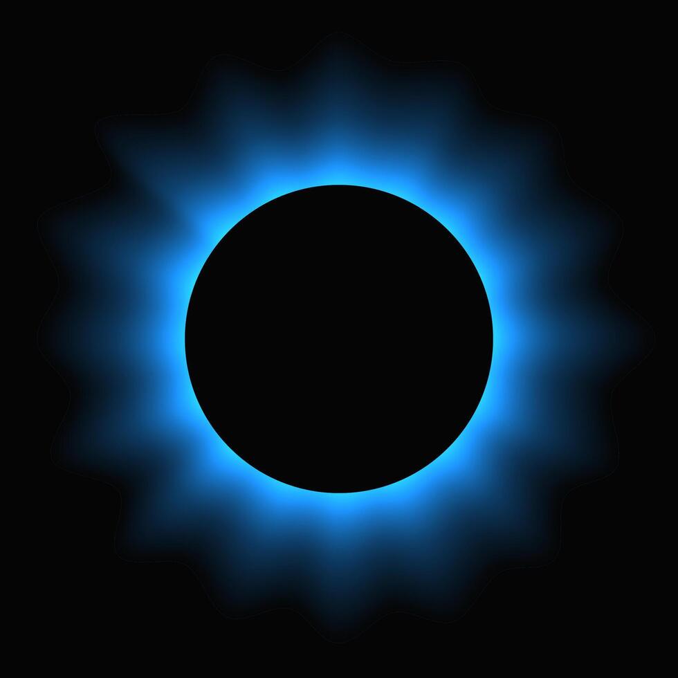 Circle frame with gradient. Blue neon banner isolated on black background. illustration vector