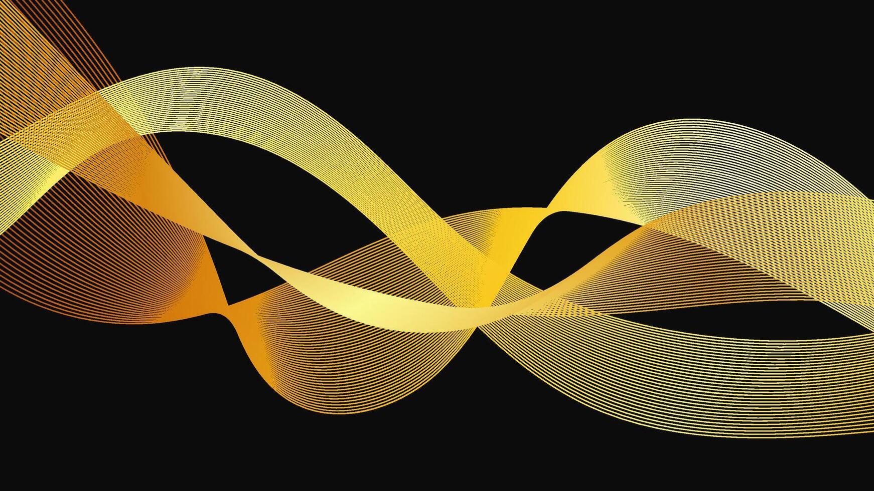 Abstract backdrop with luxury waves on dark background. Modern technology background, wave design. vector