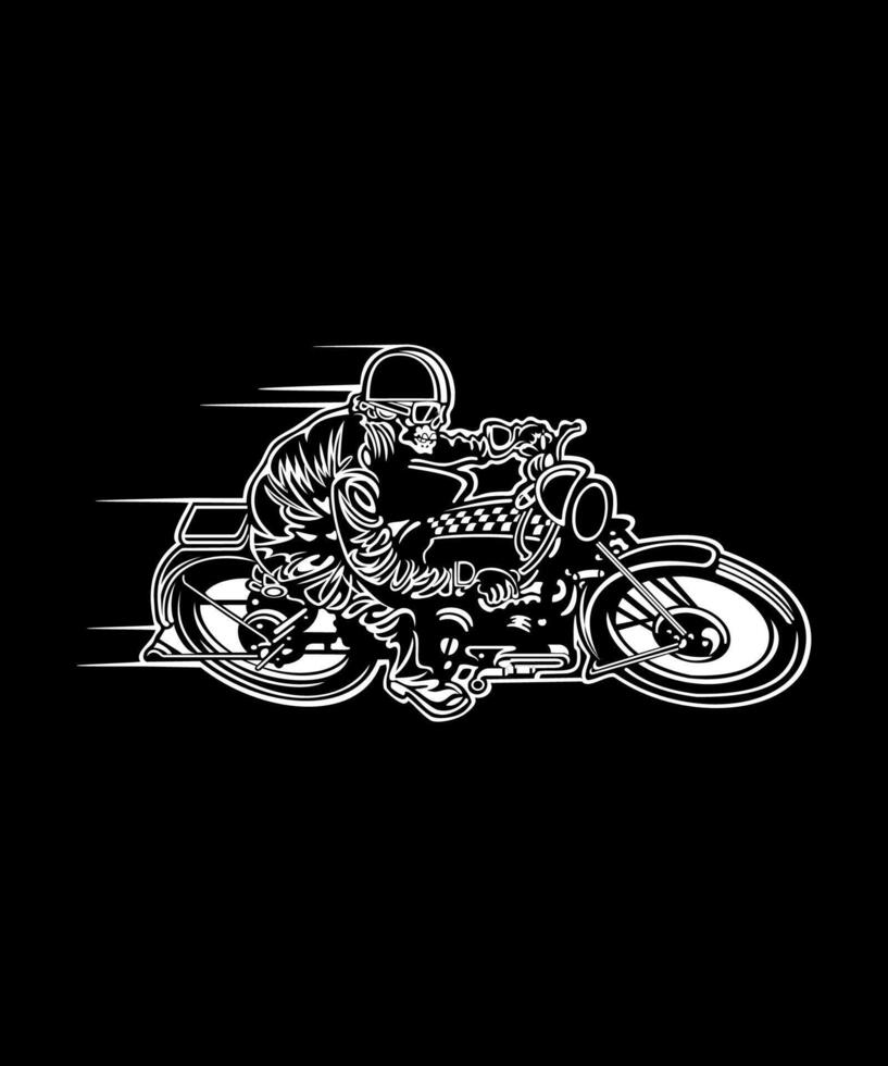 vintage cafe racer motorcycle vector