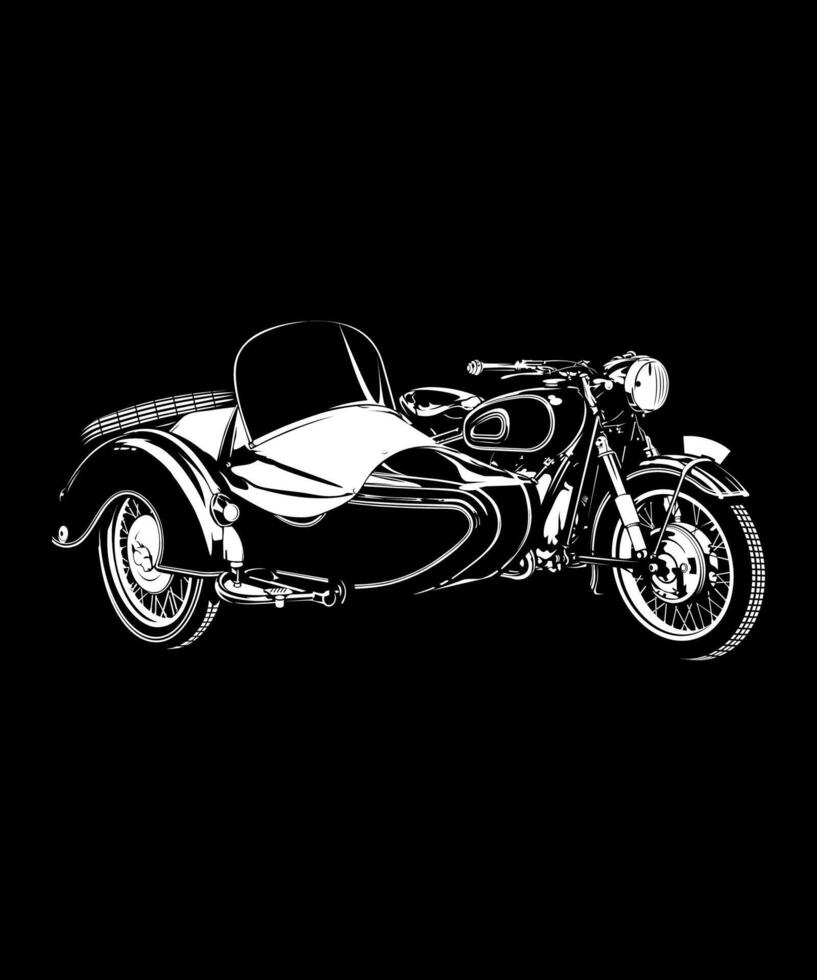 classic motorcycle side car vector