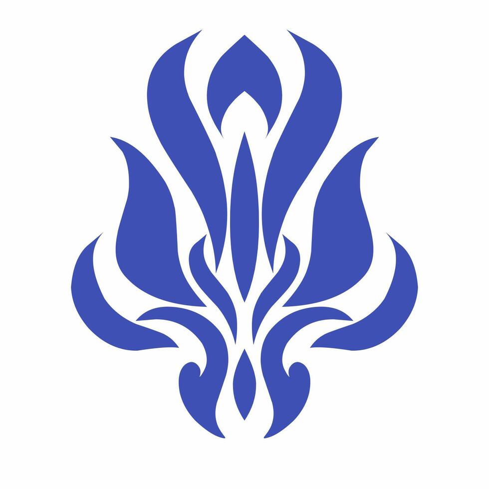 Abstract Tribal Tattoo Design Symmetrical Flame Pattern vector