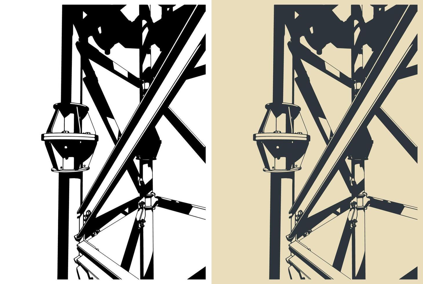 Cell tower support close-up vector