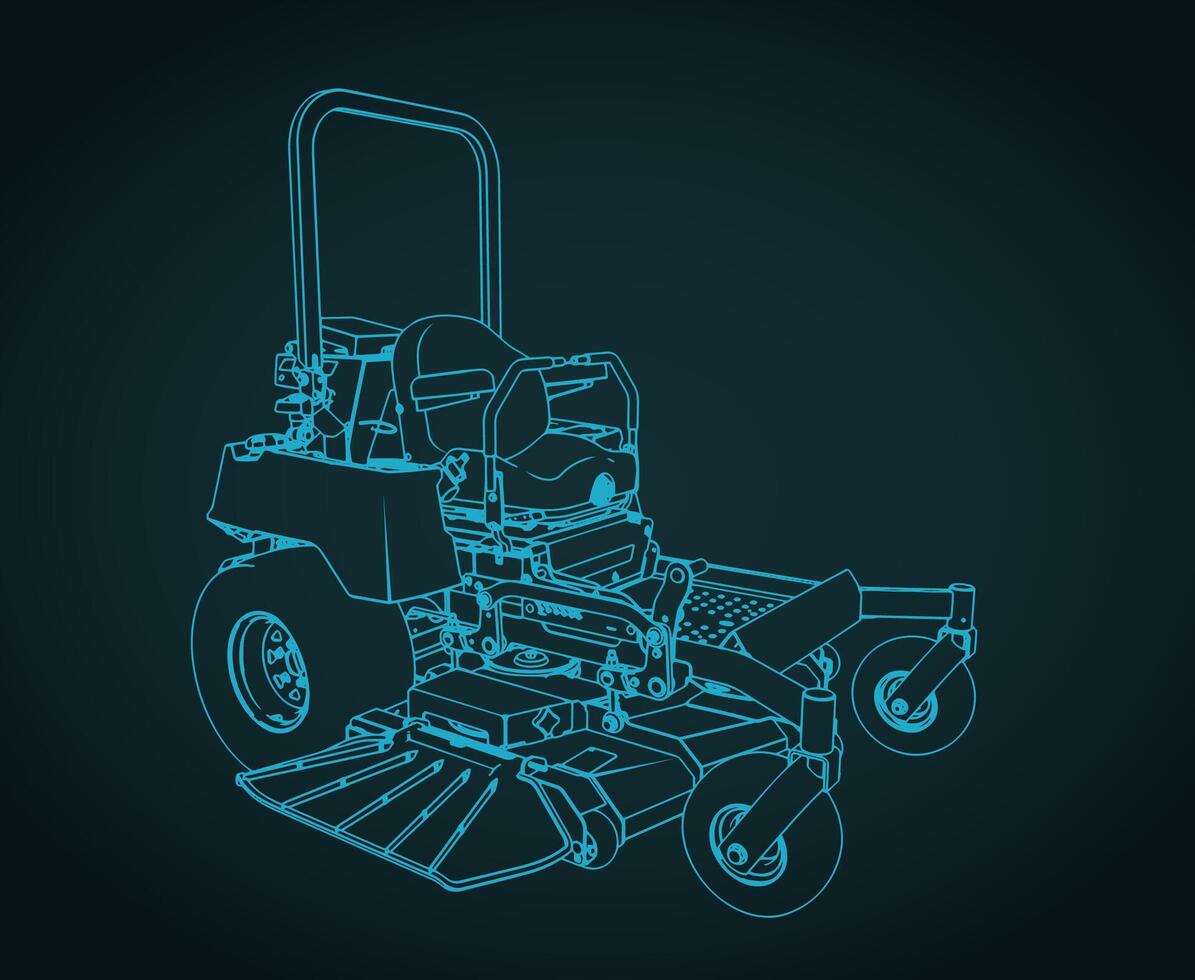 Riding zero-turn mower sketch vector
