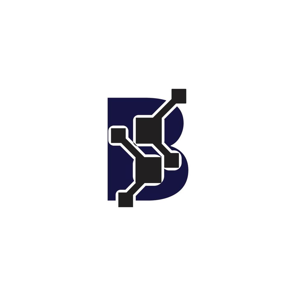 B letter coding logo vector