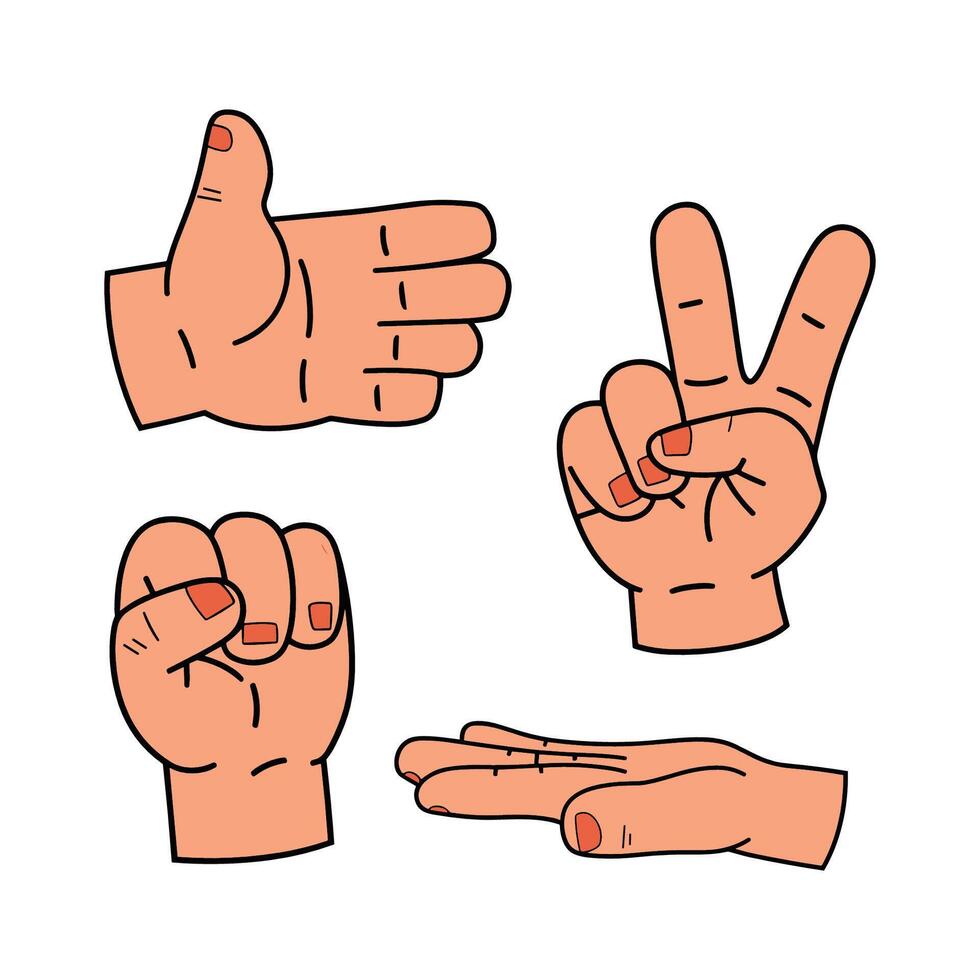 a collection of different hand poses vector