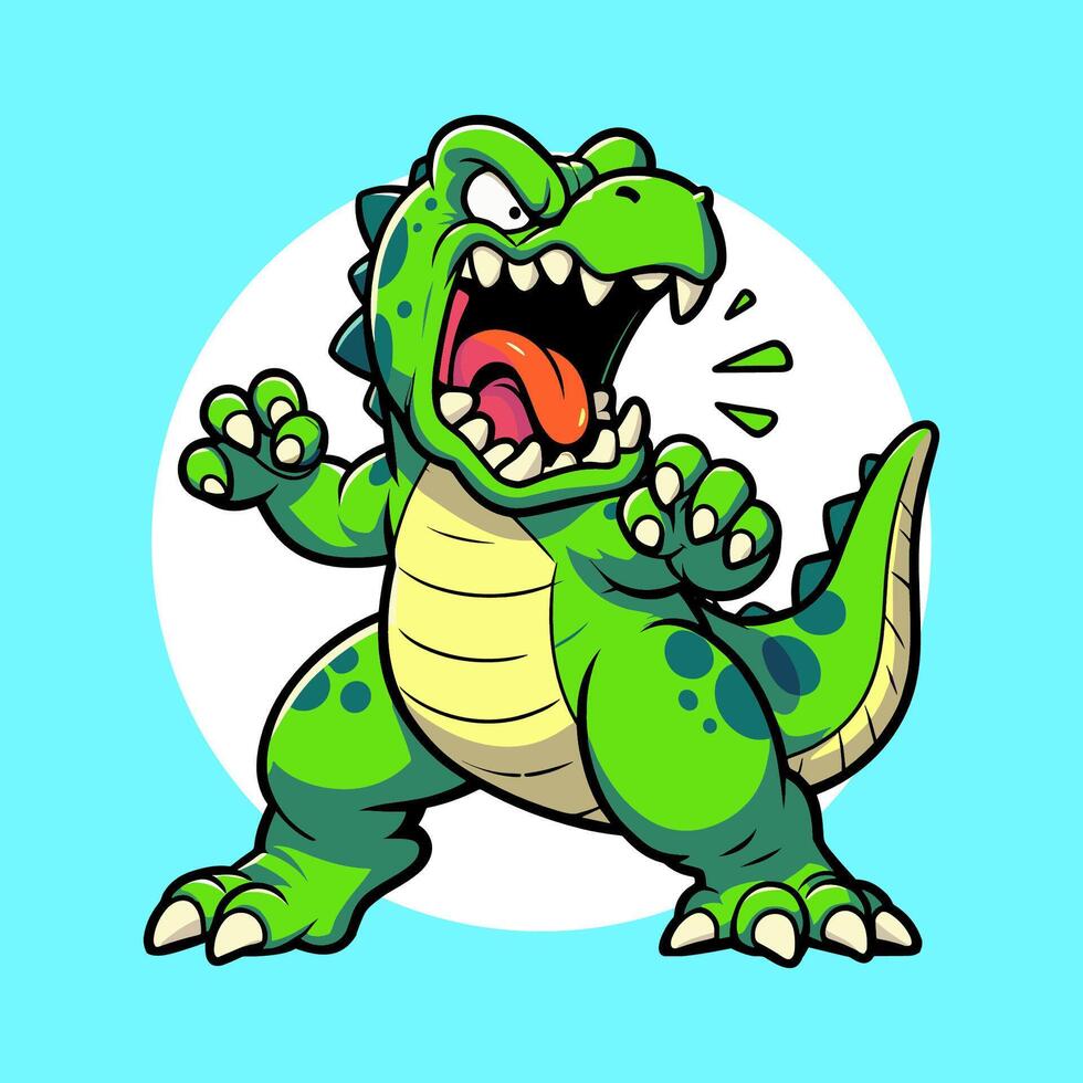 Angry Tyranosaurus Rex Cartoon Illustration vector