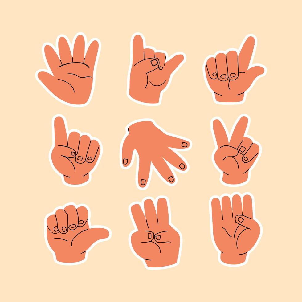 a collection of hand poses vector