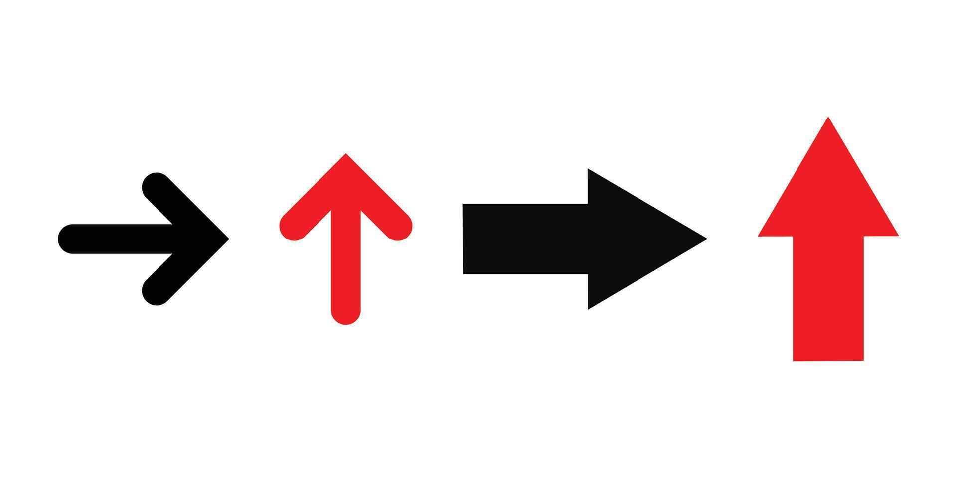 Arrows Pointing Forward and Upward. Directional Arrows Simple Icon. vector