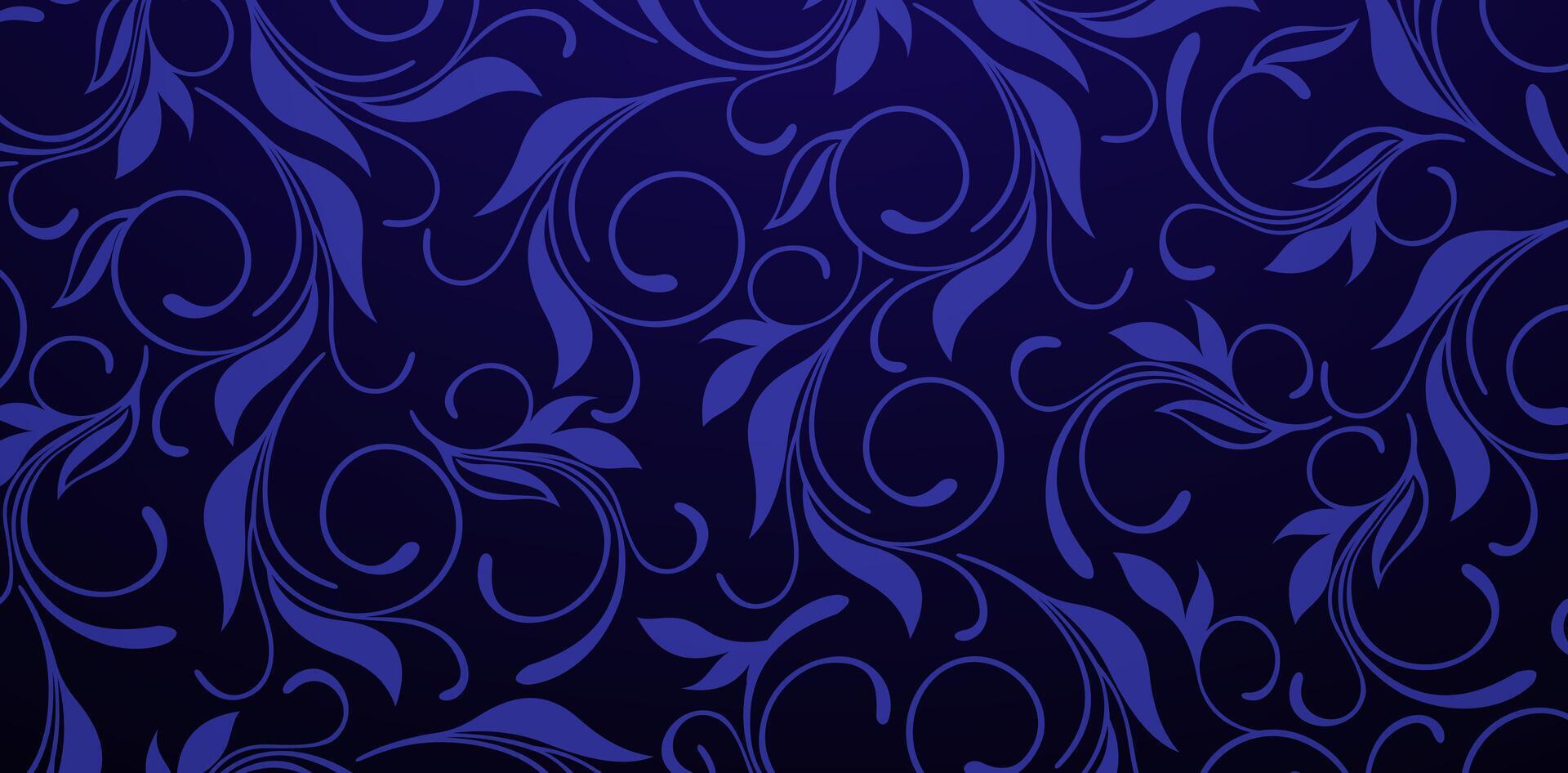 dark blue Elegant Floral Swirls and Leaves Texture ornament backgrounds for Elegant luxury wallpapers, backgrounds and pages fills, Fashionable modern textiles material, creative design tiles decorate vector
