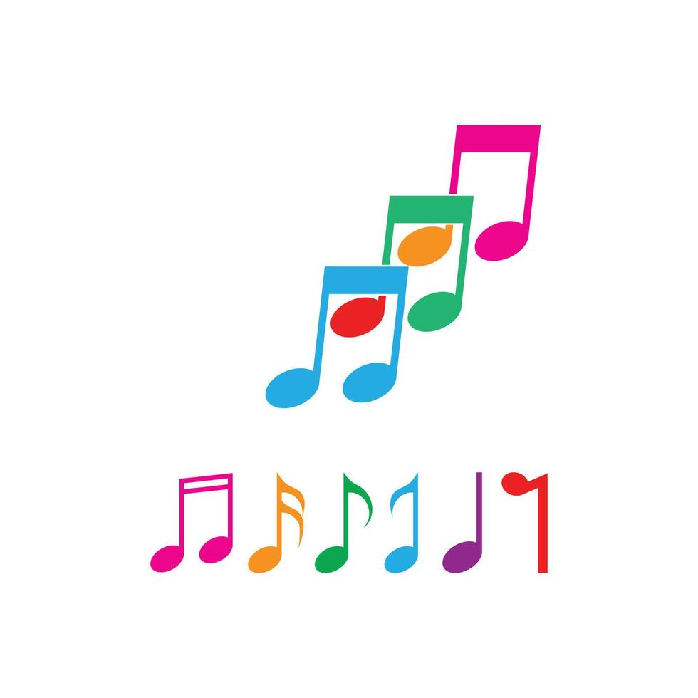 musical color fool notes on a white background vector